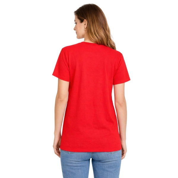 Damska koszulka T-shirt 100% miękka bawełna czerwona roz. 3XL